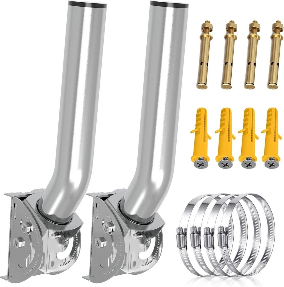 Universal Wireless Bridge Bracket Mount, Pole and Antenna Mount Sliver 2-Pack