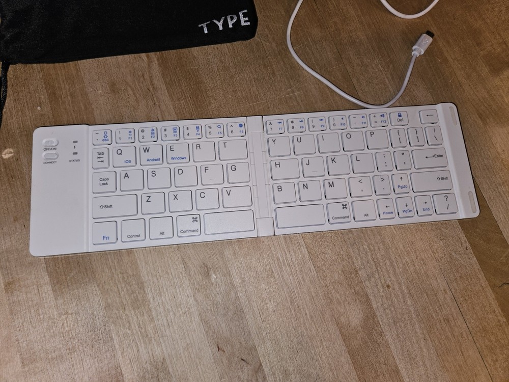 Black Marble Wireless Keyboard, Foldable,  Bluetooth,  Sleek