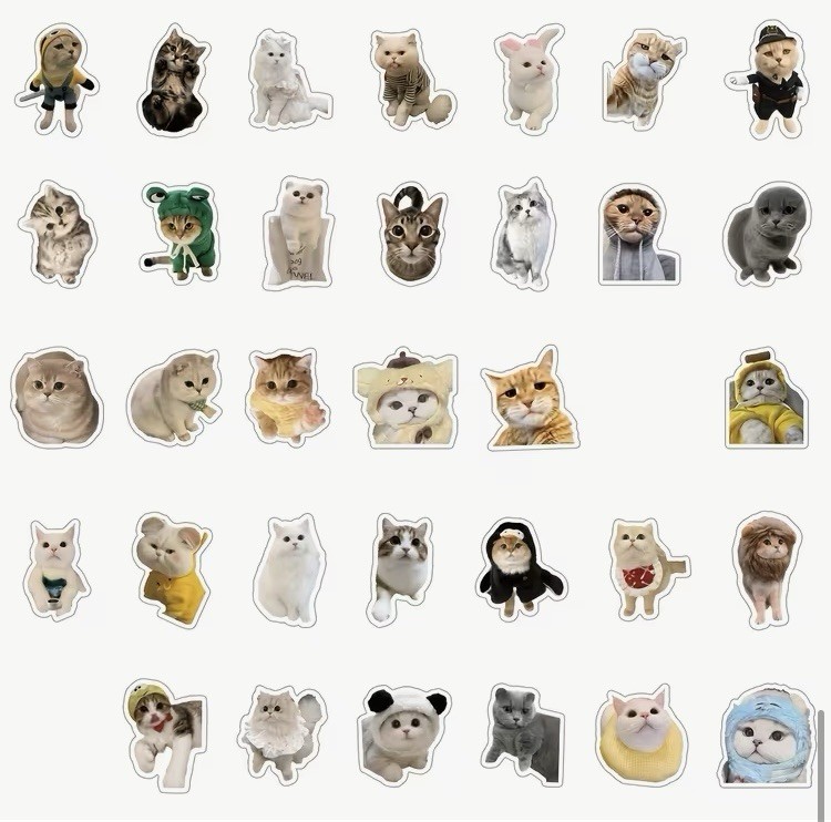 【！！ Ship to Japan Only ！！】日本国内限定発送 猫 ネコ キャット ステッカー シール ランダム 3枚 日本から発送します