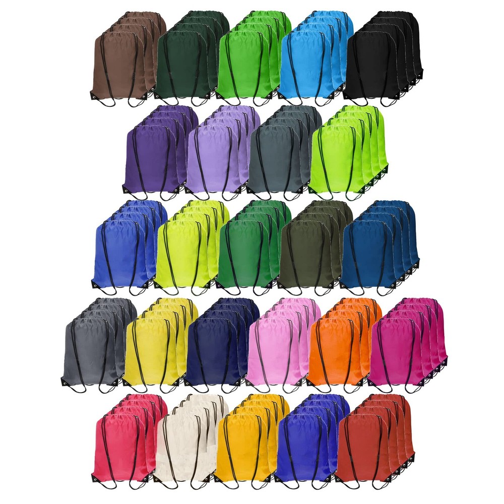 BLUENOYA Drawstring Bags Bulk 100PCs, 16.5" x 13.2", Multicolor