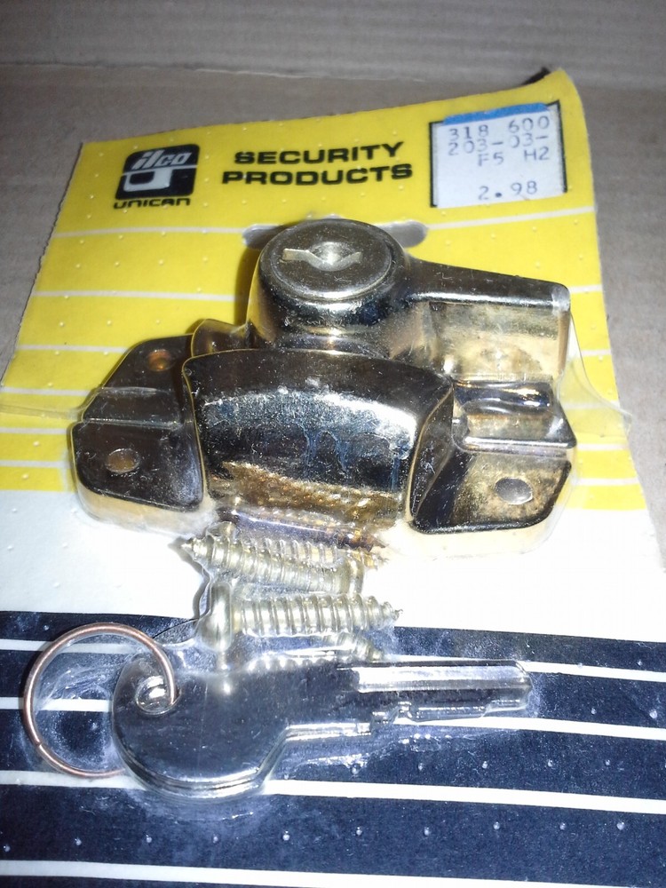 ilco Unican Security Products Brass Security Window Lock. NOS