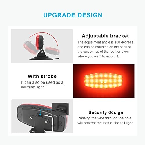 Wireless Trailer Lights with Adjustable Bracket, Battery Magnetic Tow Lights