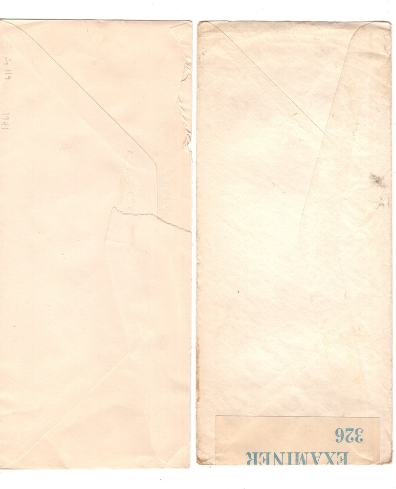 Bermuda 2 long covers, one official, one censor with blue tape