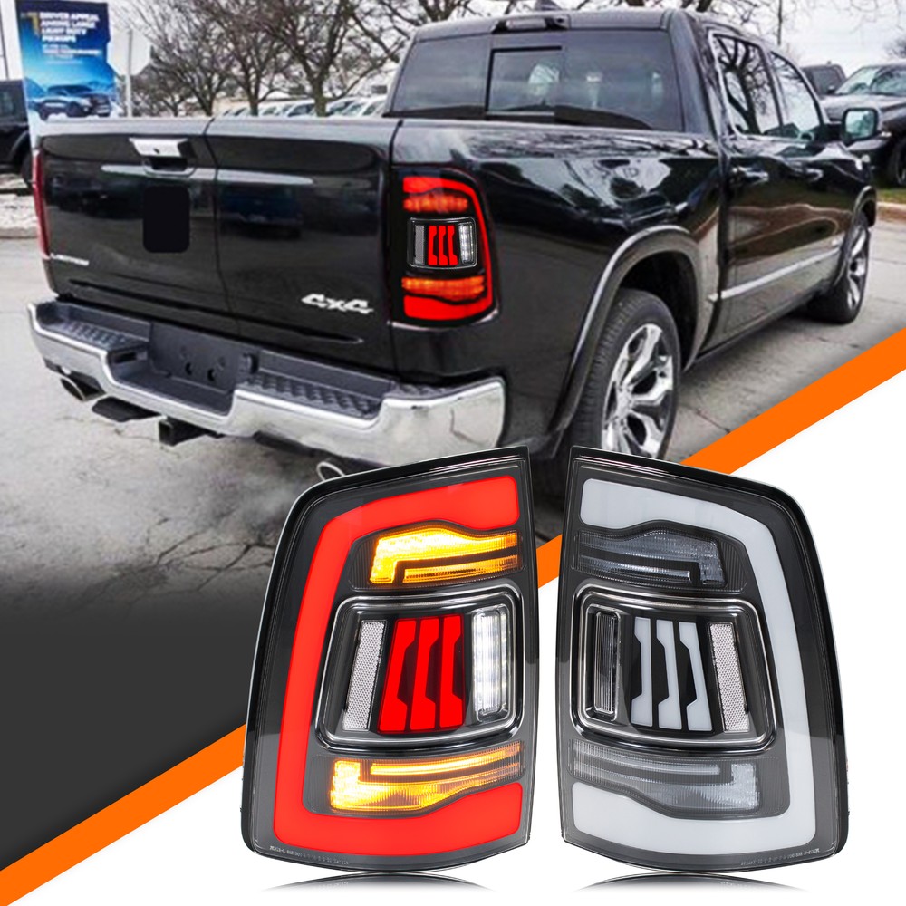 LED Tail Lights for Dodge Ram 2009-2012 4th GEN Sequential Clear Rear Lamps