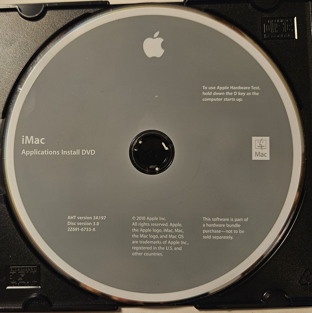Apple iMac Application Install DVD 3A197 SLIMLINE CASE VG