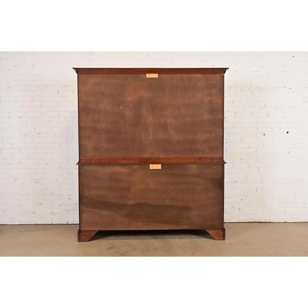 Henkel Harris American Colonial Solid Cherry Wood Breakfront or Sideboard Buffet