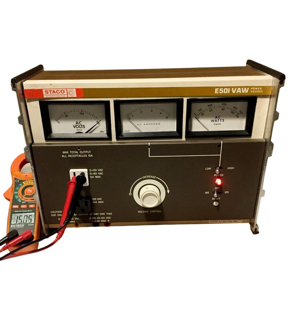 Staco E50I VAW Power Source Variac Variable Transformer Watts Amps AC Volts