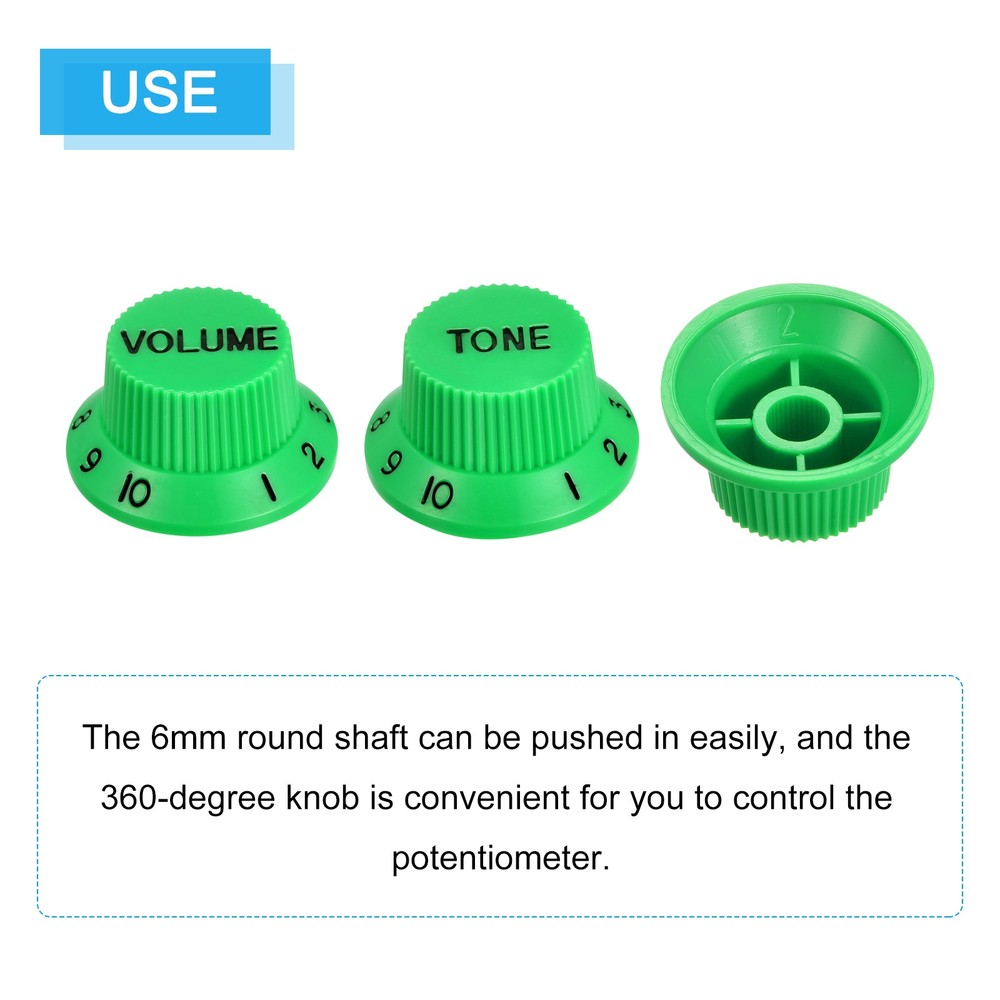 2Set 2Volume 2Tone Speed Control Knob GUITAR Green