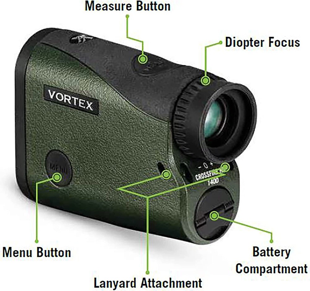 Vortex Optics Crossfire HD 1400 Laser Rangefinder LRF-CF1400 w/ Free Hat Bundle