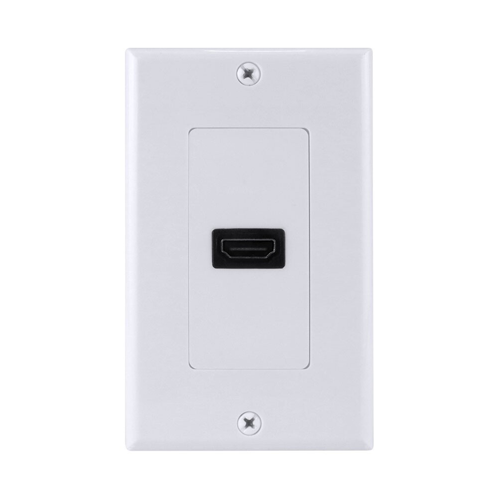 Construct Pro Decora Wall Plate with HDMI High Speed & Ethernet Pigtail (White)