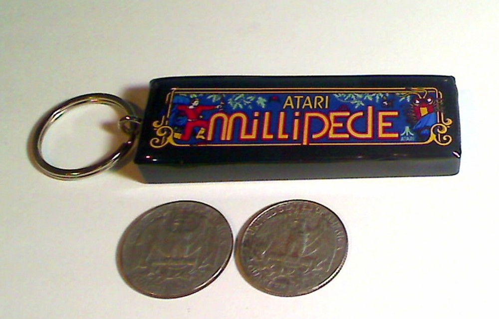 Millipede Arcade Marquee Coin Door accessory Keychain
