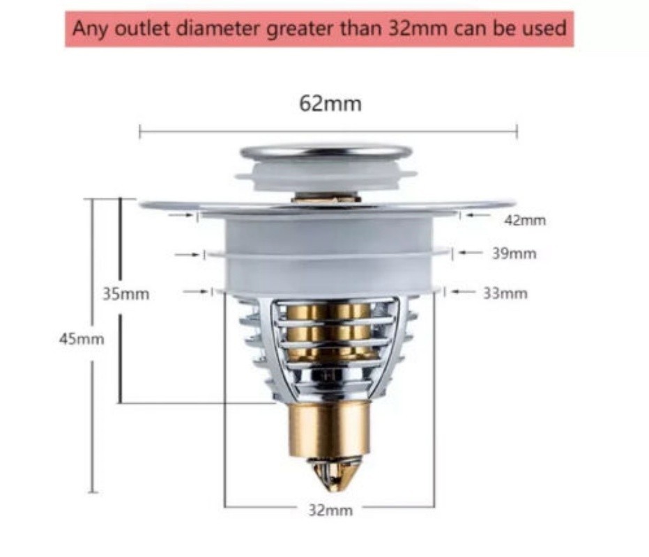 Universal Drain Magic Sink Stopper, Instantly Replace Broken Stoppers
