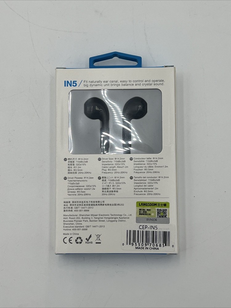 Langsdom Half In-Ear Earphone Model IN5