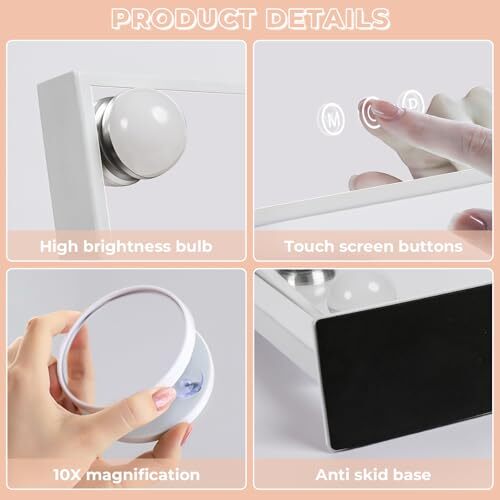 Vanity Mirror with Lights, Lighted Makeup Mirror A-white Mirror With 9 Blubs
