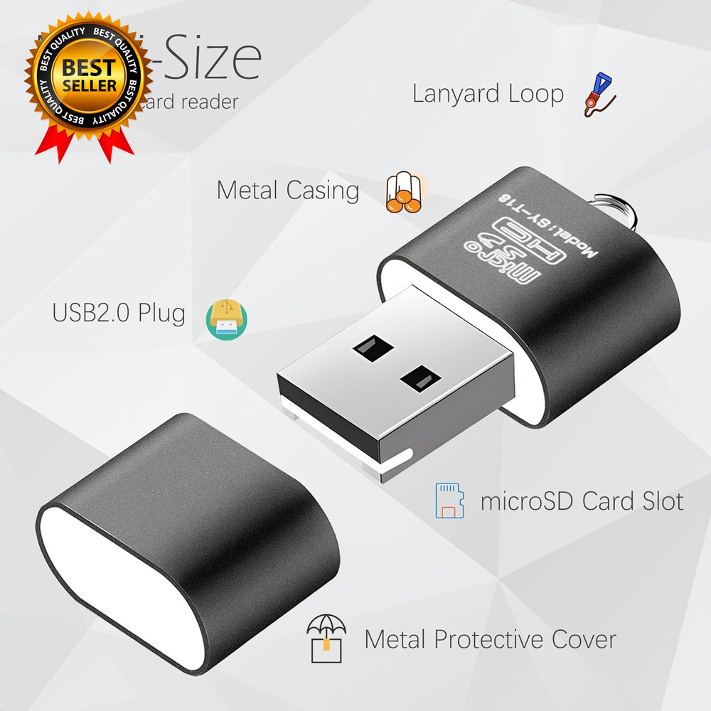 [3 Pack] Card Reader for Android,Micro SD Card to USB Adapter TF Card Reader