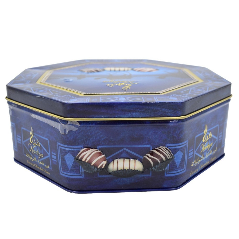 Luxury Nadiya Belgian Chocolate Arabian Dates Octagonal TIN ONLY EMPTY