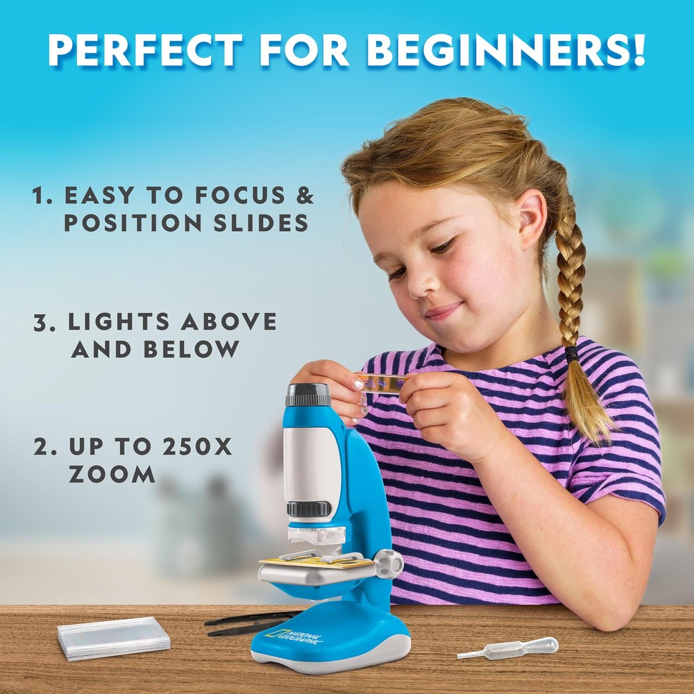 National Geographic Junior Microscope for Kids- Kit One Size, MultiColor