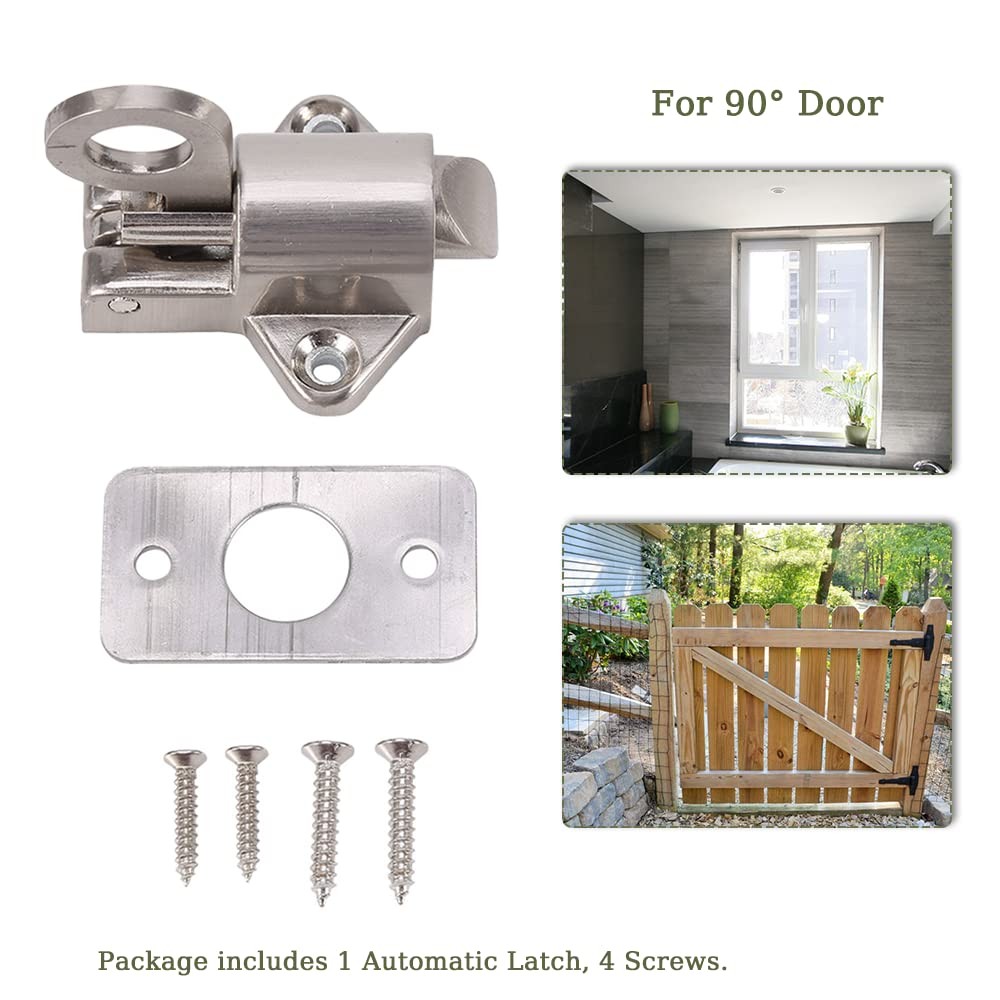 Spring Loaded Latch Automatic Bolt Self Closing Pull Security Door Lock for Gate