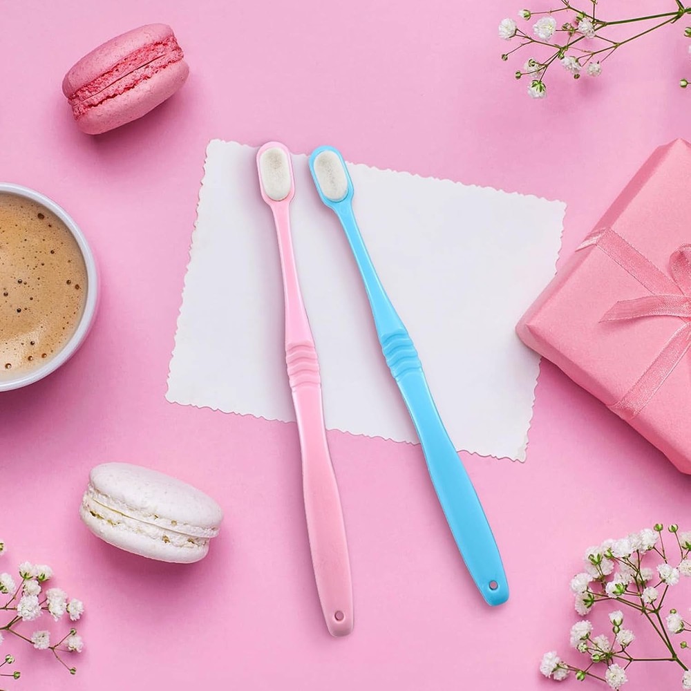 4 Pieces Extra Soft Toothbrushes Micro Nano Manual Toothbrush for Sensitive...