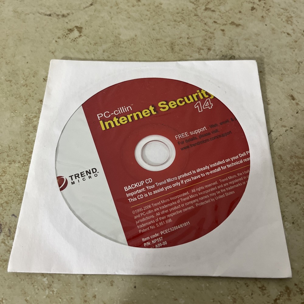 Trend Micro PC-cillin Internet Security 14 Backup CD Software Disc 0UP819