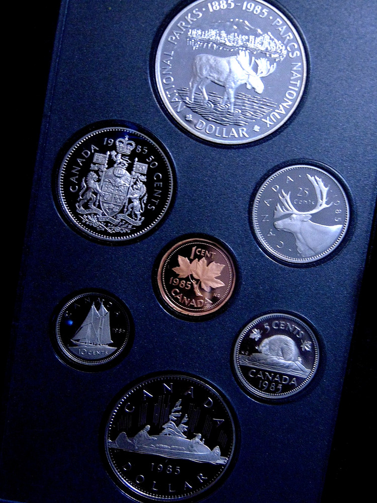 CANADA 1985 silver moose coin set Double Dollar Prestige MINT specimen set