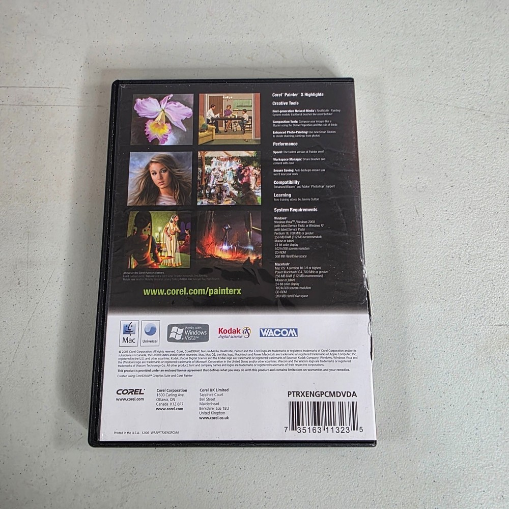 Corel Painter X Software DVD Education Edition Windows & Mac In Case w/ Key