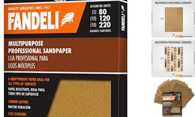 Sandpaper Sheets - Multipurpose 80,120, 220 Grit Sandpaper (25 Sheet Pack) -