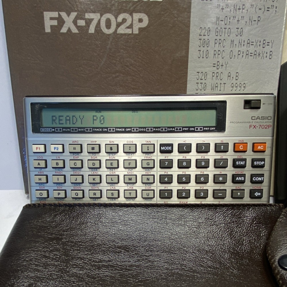 Casio FX-702P Vintage Programmable Calculator w/ FA-2 Cassette Interface, Manual