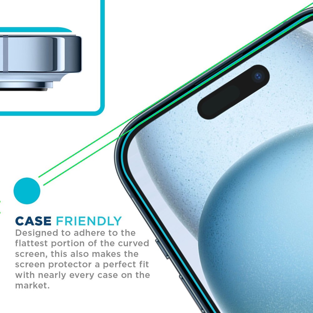 Tech Armor HD Film Screen Protector For iPhone 15 6.1 Inch - 4 Pack