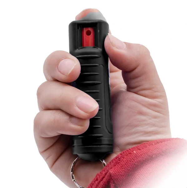 BURN Pepper Spray Keychain 1/2oz Self Defense Quick Release Security Case Black