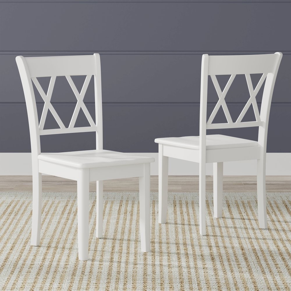 Double X-Bck Dining Chairs (2) White