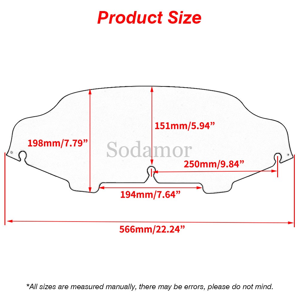For Harley Touring Electra Glide 1993-2013 6" Wave Windshield Windscreen Black