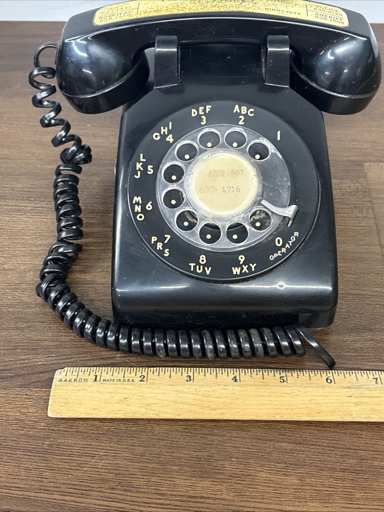 Vintage Bell System Black Rotary Phone, Untested