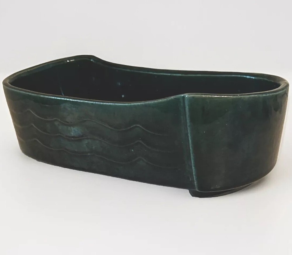 VTG UPCO 263 Ceramic BluGreen Pottery Rectangle Planter USA