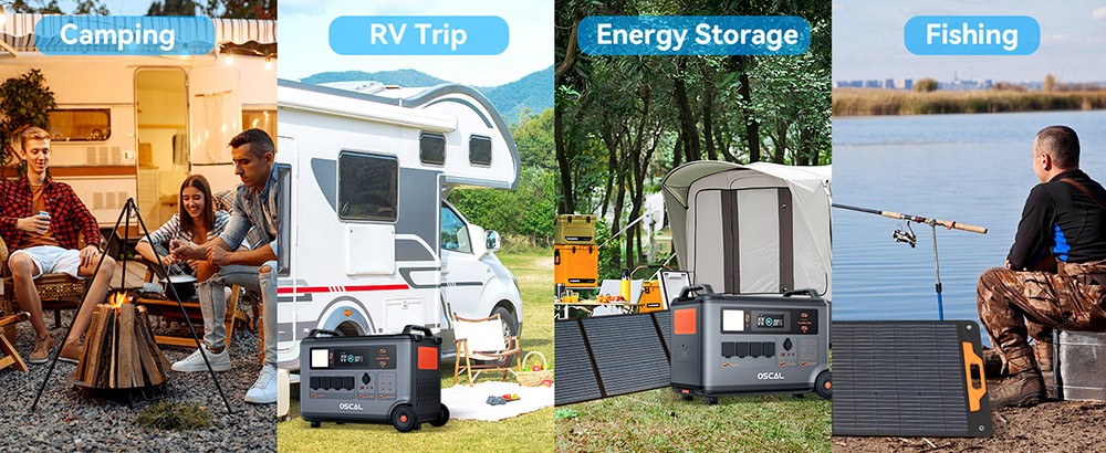 Oscal 200W Foldable Solar Panel ETFE Material ≥22% Solar Conversion Efficiency