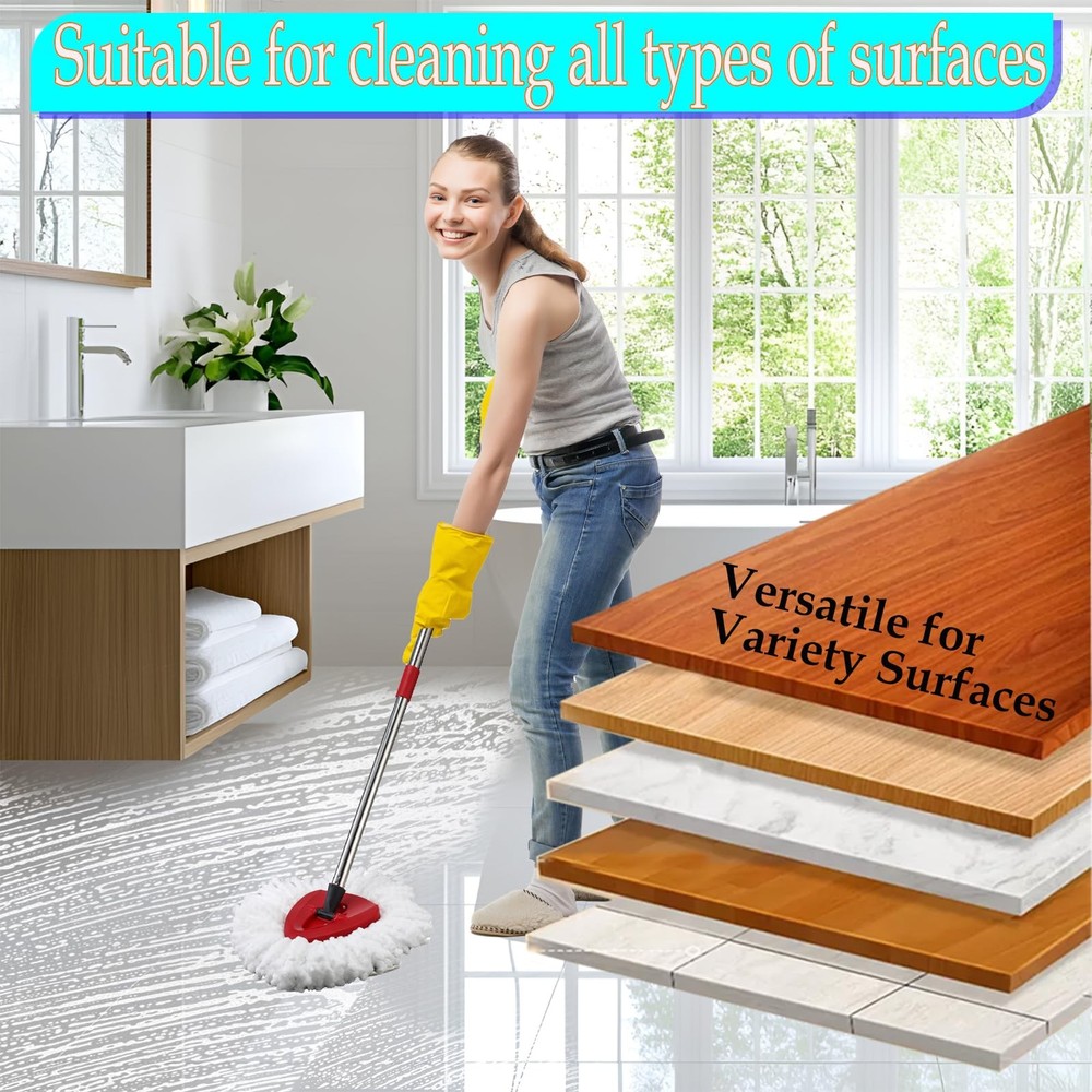 EasyWring Spin Mop Replacement Head Spin Mop Refills Compatible with O Cedar ...