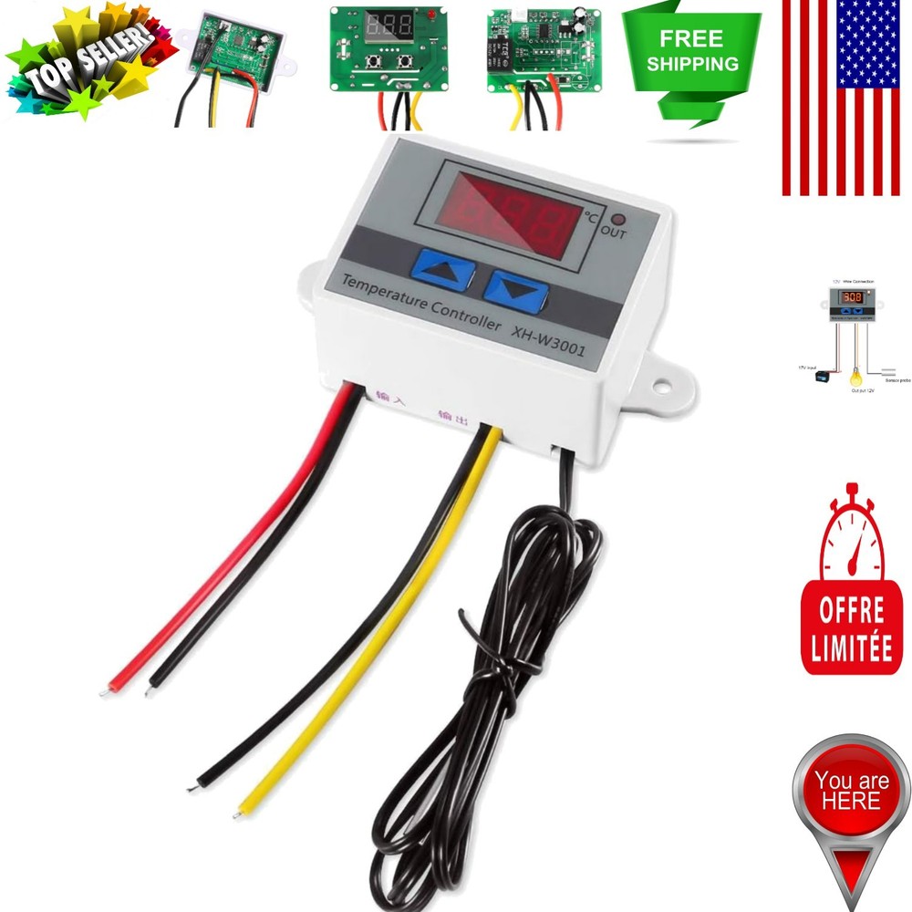 12V Programmable Temperature Controller Thermostat for Efficient Climate Control