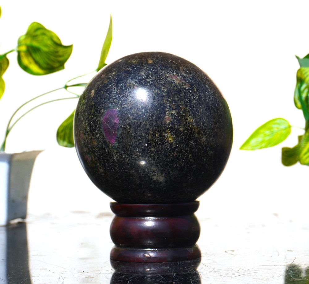 Large 100MM Pink Ruby Biotite Stone Healing Mineral Metaphysical Sphere Ball