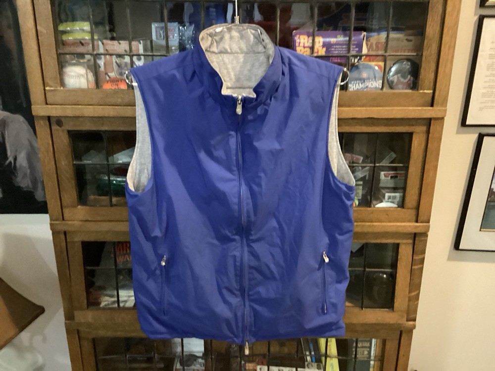 PETER MILLAR Reversible Blue/Gray Performance Golf Vest SZ M - Cool