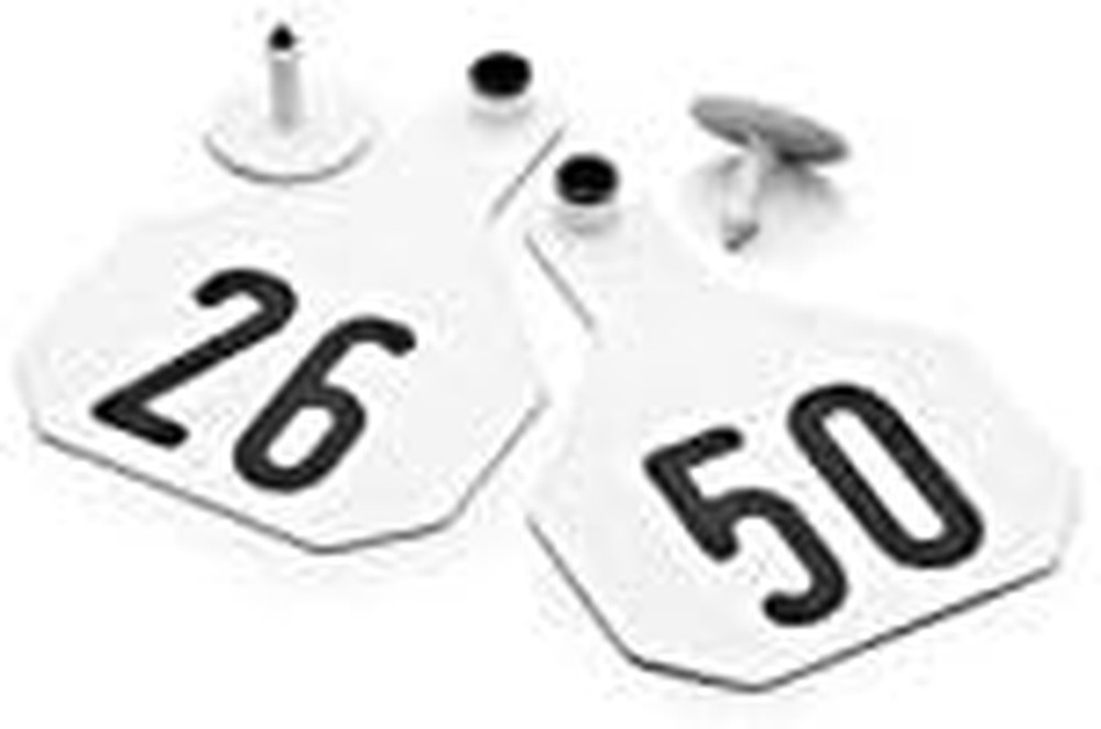 4 Star Large Cattle Ear Tags White Numbered 101-125