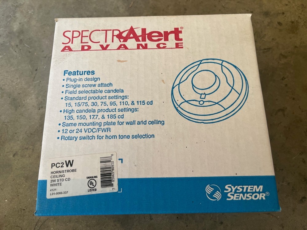 System Sensor PC2W Horn Strobe Ceiling White