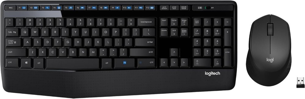 MK345 Wireless Keyboard and Mouse Set with Palm Rest for Elegant Workspace