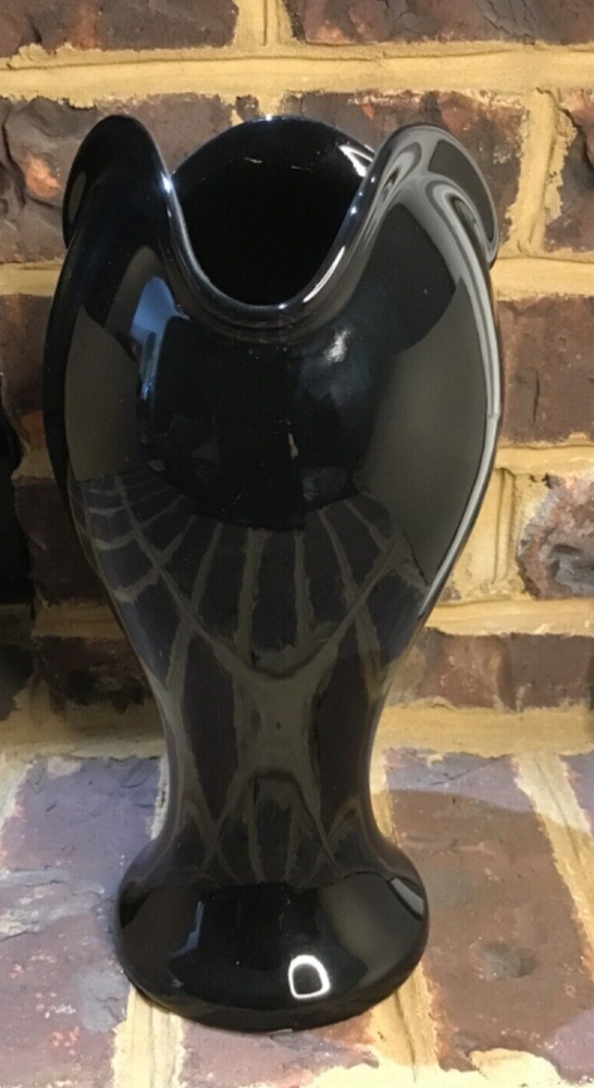 Vintage DeVille Black Ceramic Vase 10” Tall