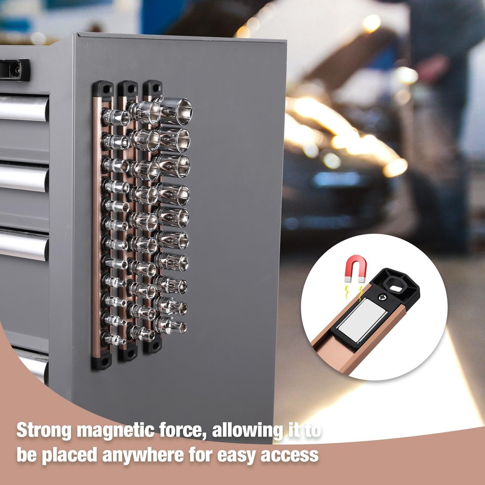 1/4'' Drive Magnetic Socket Organizer Heavy Duty Socket Holder (No Socket)