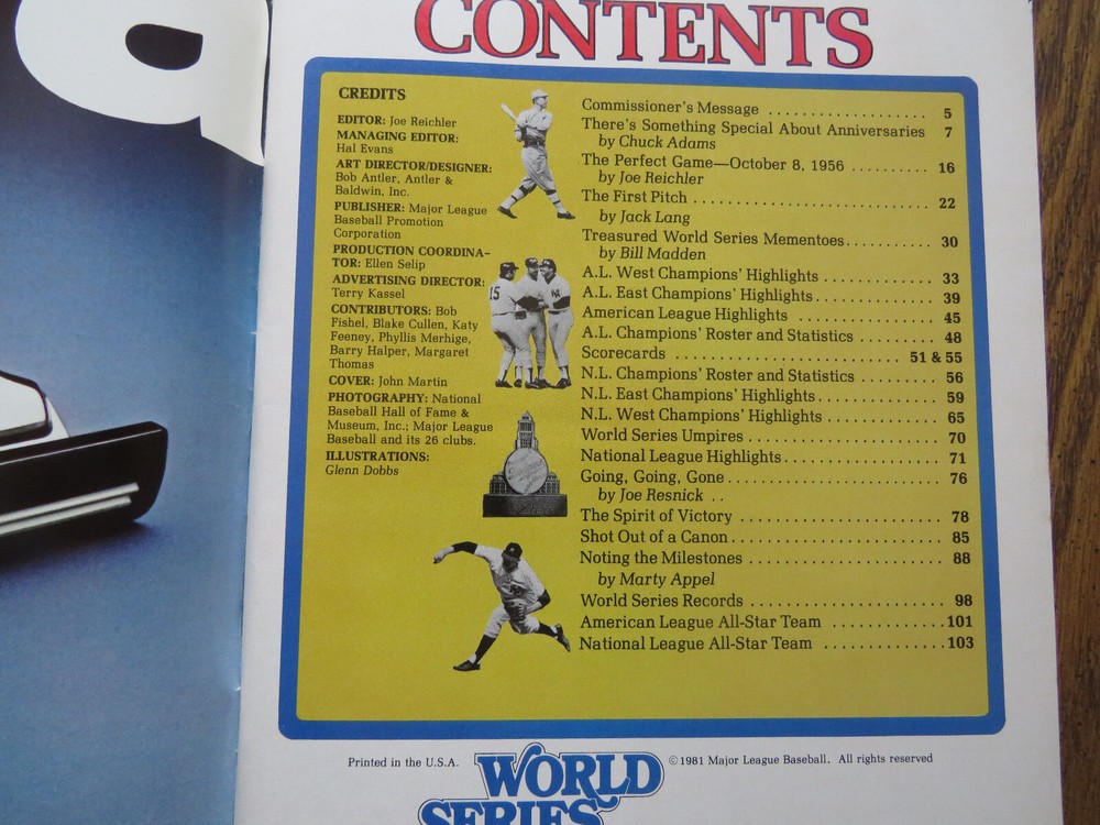 1981 &1982 World Series Programs Yanlees/Dodgers & Cards/Brewers