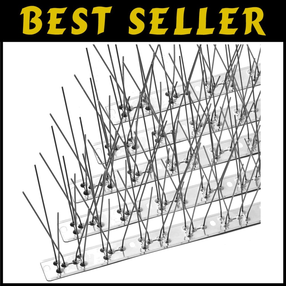 Reflective Stainless Steel Bird Deterrent Spikes - 15pc=