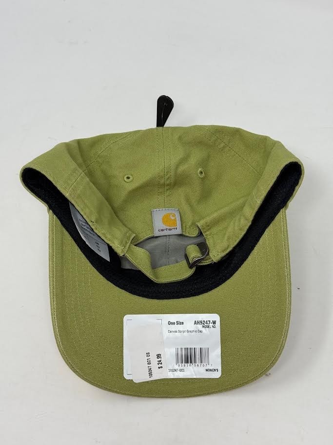 CARHARTT ' WOMENS ' CANVAS SCRIPT CAP ' GREEN/BLUE ' ADJUSTABLE