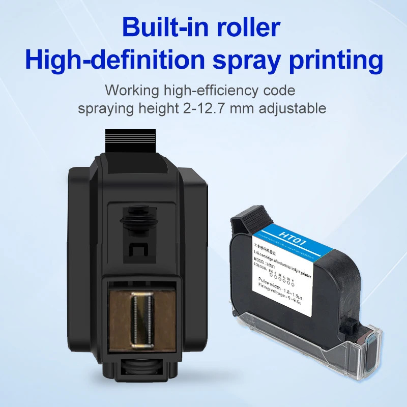 Mini handheld inkjet printer prints expiration date, batch number, barcode image