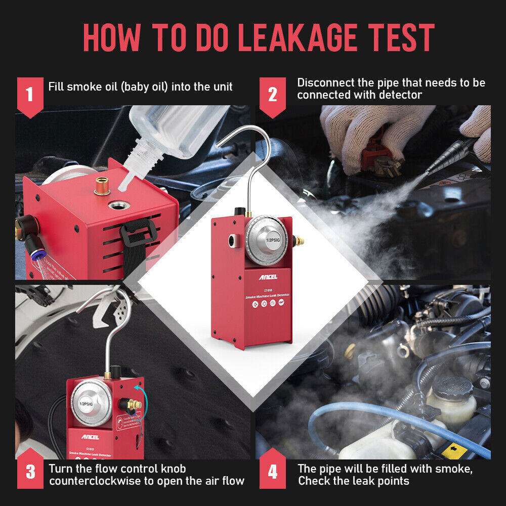 Car Spark Plug Tester Ignition Analyzer & EVAP Smoke Machine Diagnostic Tool