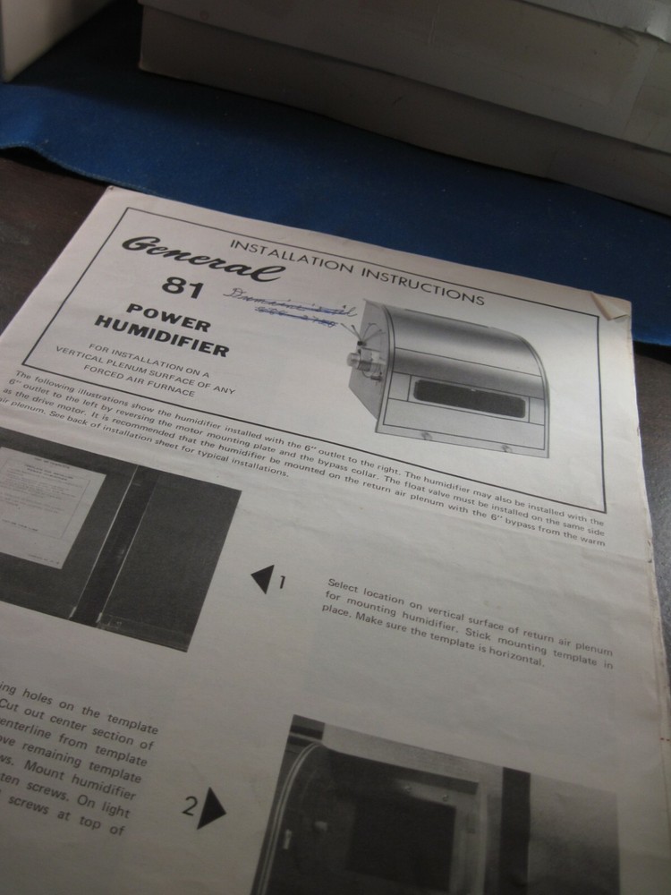General 81 Humidifier instructions